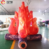Livraison gratuite 3m-10ft haut gonflable feu de camp feu de camp modèle feu flamme ballon avec éclairage pour la décoration de la publicité extérieure