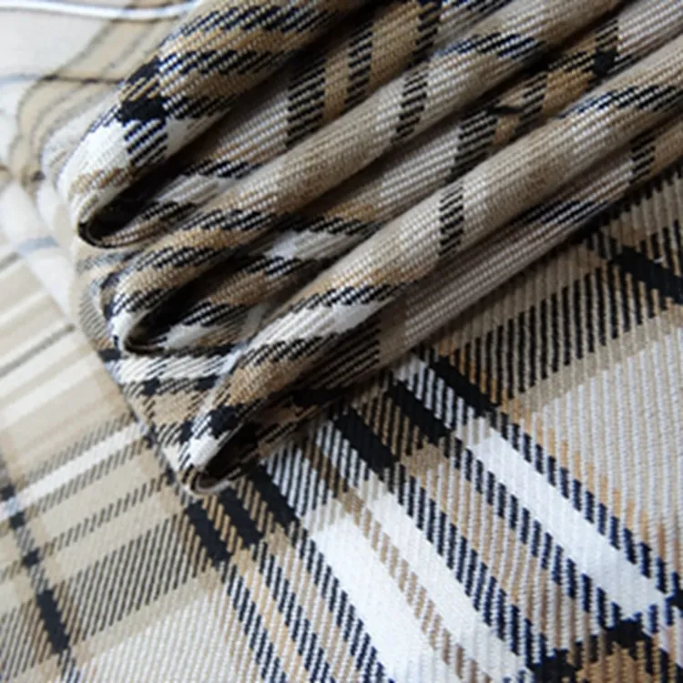 Hot Selling Anti-statics And Breathable Polyester Rayon Yarn Dyed Check Fabrics for Dress and Coats