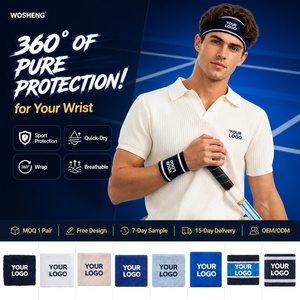 Bracelet de sport OEM personnalisé en coton brodé, absorbant la transpiration, séchage rapide, antibactérien 360 °   Support Articulaire Sportif Unisexe - Product Image 1