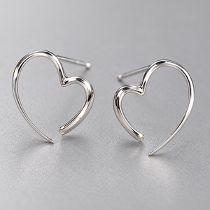 Orecchini a Cuore Aperto per Donne, Design a Forma di Cuore, Accessori per Orecchie da Indossare Quotidianamente - Product Image 3