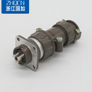 P20K3Q P20J3A 3 Pin Straight Mount Connector Female Socket Gray Black Bakelite Shell Copper Contact - Product Image 5