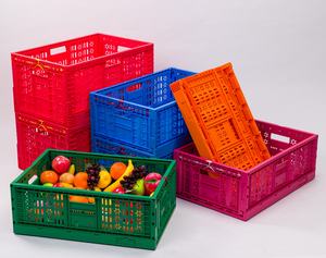 नए पीपी बक्से फोल्डेबल टोकरी पुनर्नवीनीकरण प्लास्टिक परिवहन भंडार से सब्जी क्ररेट फोल्डेबल जाल भंडारण बॉक्स - Product Image 2