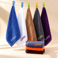 Plain White Grey Cotton Square Wash Towels Stain Removing Cloths for Nail Technician Salon Manicure Workstation