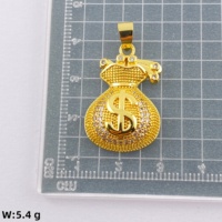 Pendentif et breloques Kadi en cuivre plaqué or 18 carats avec zircon, motif sac à monnaie, pour cadeau de fête et fabrication de bijoux