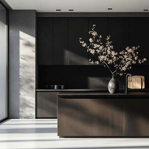 Cuisine moderne sur mesure, luxe léger, intégration cuisinière en acier inoxydable, design mural complet, structure en MDF, verre PVC, maison - Product Image 6