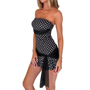 Abito in poliestere stile socialite <span class=keywords><strong>con</strong></span> <span class=keywords><strong>scollo</strong></span> a fascia, fantasia a pois, <span class=keywords><strong>elegante</strong></span> e sexy, alla moda primavera estate, stile europeo-americano - Product Image 5