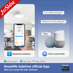 Ventilatore da <span class=keywords><strong>Soffitto</strong></span> LED 1stshine Smart Senza Pale per Camere da Letto Motore Silenzioso Controllo Vocale e App 360° °   Ventilatore da <span class=keywords><strong>soffitto</strong></span> dimmerabile con flusso d'aria <span class=keywords><strong>a</strong></span> <span class=keywords><strong>vortice</strong></span> - Product Image 6
