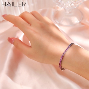 18K White Gold <strong>Bracelet</strong> Round Cut 3 MM Lab <strong>Sapphire</strong> <strong>Bracelet</strong> Fashion Rainbow <strong>Tennis</strong> <strong>Bracelet</strong> Women - Product Image 5