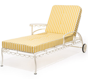 Chaises longues latérales modernes en fer forgé et aluminium moulé, imperméables, pour terrasse de jardin et piscine - Product Image 4