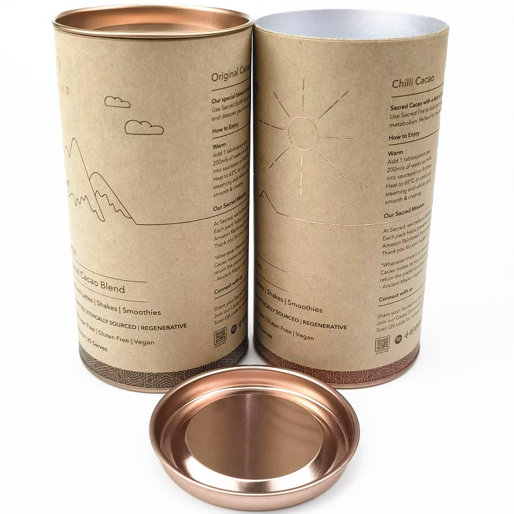 Eco Friendly Food Grade Kraft Paper Round Packaging Cardboard Tube for Food Spices Powder Boxes