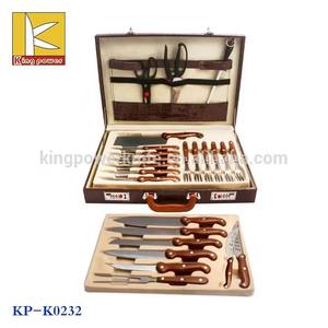 Set di <span class=keywords><strong>Coltelli</strong></span> da <span class=keywords><strong>Cucina</strong></span> di Lusso Ecologico da 25 Pezzi con Coltello da Chef in Acciaio Inox, Manici in Legno, Finitura Lucida e Custodia in Pelle - Product Image 6