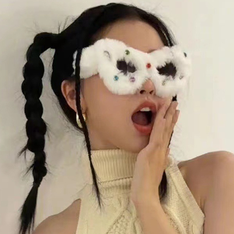 2024 Cat Eye Diamond Plush Sunglasses UV400 Optical Lenses  display picture 2