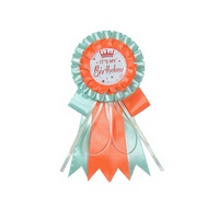Ruban en satin 100 % polyester personnalisé, rosette de remise de diplôme, badge avec épingle de sûreté, pour mariage, fête, célébration, respectueux de l'environnement, sérigraphie