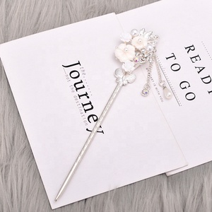Accessoires de cheveux en perles de strass fleurs chinoises fourchettes à cheveux longues pampilles baguettes <span class=keywords><strong>chignon</strong></span> épingle à cheveux baguettes pour femmes - Product Image 4