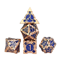 Ensemble de dés polyédriques en métal D&D personnalisés, 7 pièces, écologiques, sur le thème du dragon bleu pour les jeux de rôle