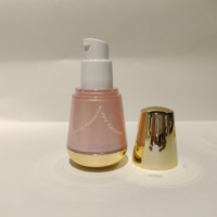 Bouteilles vides de pompe sans air en plastique transparent en forme de gobelet lourd de 1 oz 35ml émulsion et crème BB remplissage de fond de teint liquide séparé