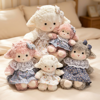 Mignon Porte-clés Peluche Mouton Vêtu de Robe, Breloque Sac Agneau, Jouet Anti-stress pour Enfants, Décoration de Voiture, Vente en Gros