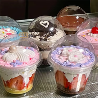Gobelets Personnalisés en Gros en Plastique Transparent PP PET pour Crème Glacée 200ml Bio Parfait Dessert aux Fruits Gobelets Froids Yaourt en Plastique Avec Couvercles