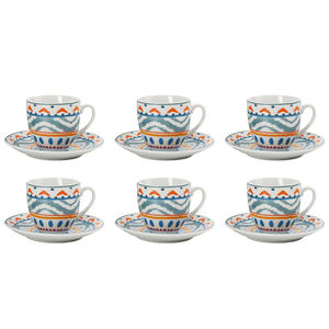 Juego de 6 tazas y platillos de café de porcelana Kelly2 - Product Image 1