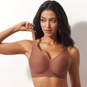 Luxueux à la mode respirant gel de gelée sans couture soutien complet du buste soutien-gorge de contrôle des seins latéraux push-up pour les femmes tricoté solide tasse Plus - Product Image 2