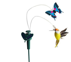 Power Vibration Dancing Fly Fluttering Bird <b>for</b> <b>Garden</b> Yard Decor <b>Stake</b> Flying Fluttering Solar Hummingbird - Product Image 2