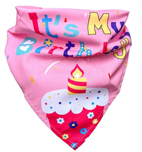 Suministros de fiesta de cumpleaños para perros y gatos, Bandanas triangulares, accesorios para mascotas, conjunto de cumpleaños con estampado Triangular - Product Image 5