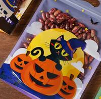 Sacs d'emballage personnalisés pour Halloween avec fermeture éclair, motif toile d'araignée, fantôme, citrouille, pour bonbons et cadeaux