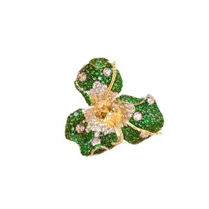 Broche Floral de Esmeralda de Lujo, Joyería <span class=keywords><strong>Colombiana</strong></span> de Alta Gama TIANSHE, Accesorios de Plata Pura S925, Regalos para el Día de Acción de Gracias - Product Image 5