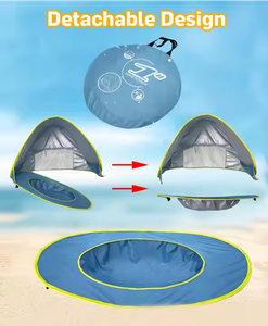 Carpa <span class=keywords><strong>de</strong></span> <span class=keywords><strong>playa</strong></span> plegable, impermeable, anti UV, informal, <span class=keywords><strong>de</strong></span> verano, para niños, para acampar y usar en la <span class=keywords><strong>playa</strong></span>. - Product Image 3