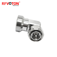 Adaptateur d'impédance 50 ohms à faible PIM, prise mâle Mini Din 4.3-10 vers prise femelle 7/16 Din, connecteur coaxial coudé à 90 degrés