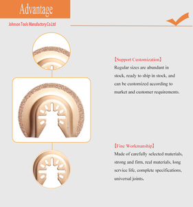 Lames semi-circulaires 64mm Lames d'<span class=keywords><strong>outil</strong></span> oscillantes à pointe en carbure à ajustement rapide pour couper la brique - Product Image 3