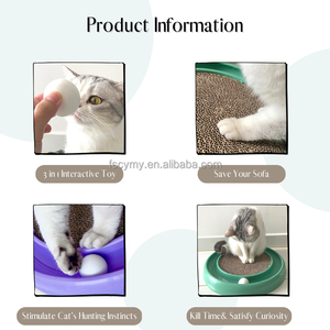 Mainan gores bola kucing interaktif kustom penggaruk Turbo karton dengan papan yang dapat diganti - Product Image 3