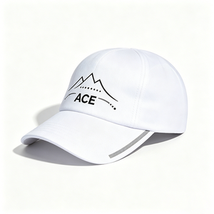 Gorra Deportiva Blanca de 5 Paneles con Estampado Gráfico ACE Mountain, Ligera, de Poliéster, Unisex, Casual, para Exteriores, con Visera Curva - Product Image 4