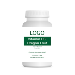 Complément alimentaire en gélules de vitamine D3 au fruit du dragon, marque privée OEM/ODM, formule halal non-OGM, stimulant immunitaire, favorisant l'absorption du calcium - Product Image 1