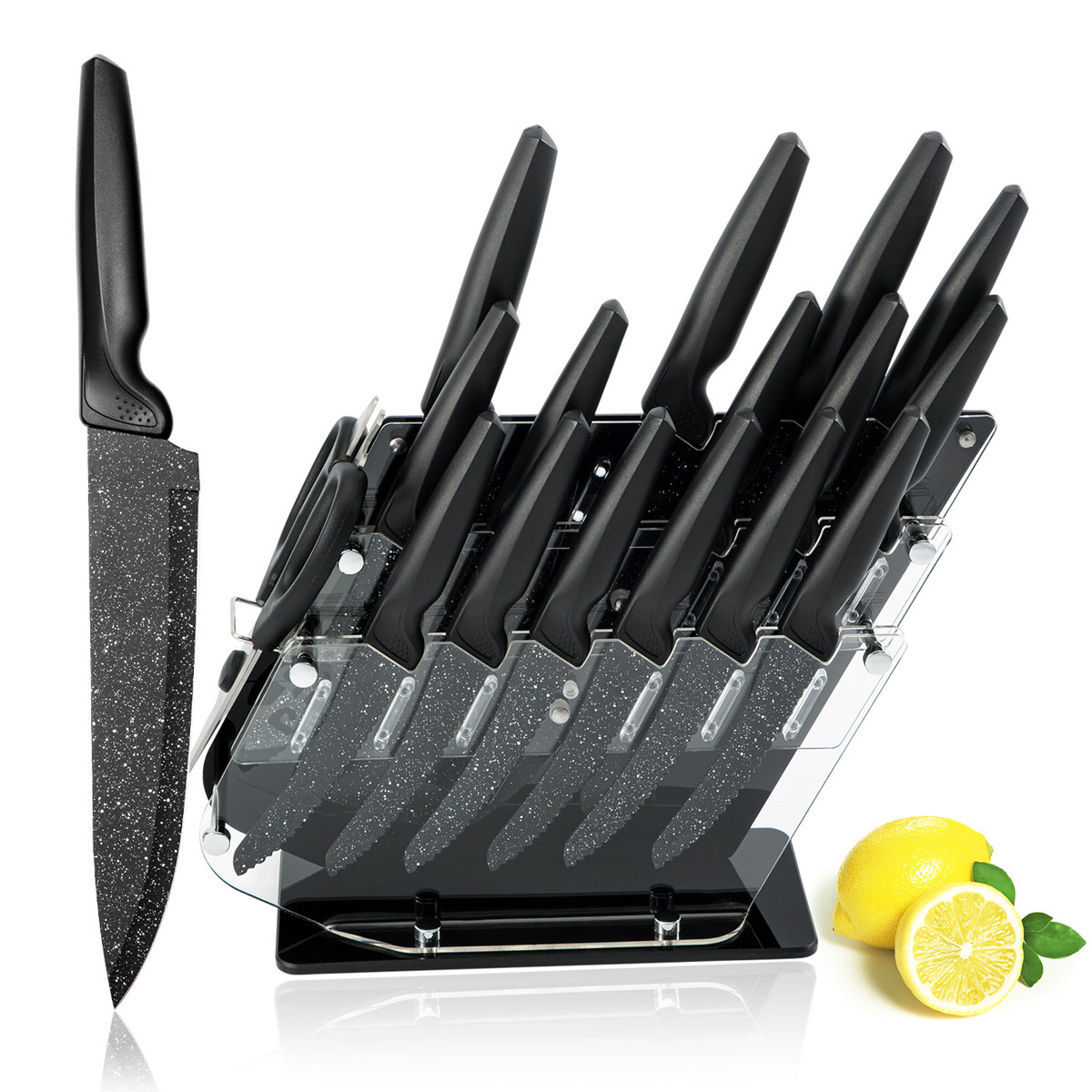 17 шт. кухонный нож черный набор ножей из нержавеющей стали нож мясорубки Набор ножей для дома