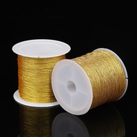 Vente en gros de fils de polyester doré et argenté à 3/6/9 brins pour bijoux, collier, bracelet, bague