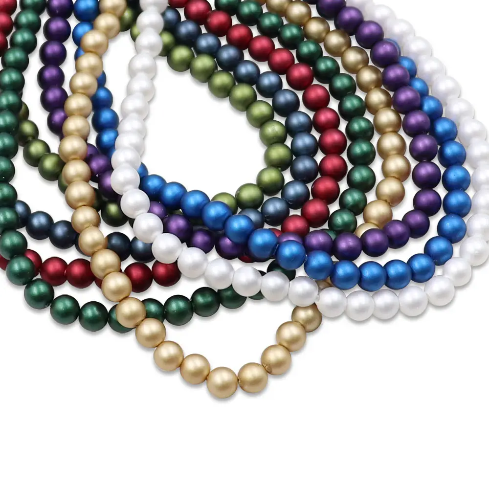 High Quality 4mm Matte Pearl Beads Loose Imitation Pearls Colorful Full Holes for DIY Clothes Accessories Bracelet Making