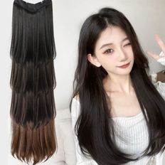 Media peluca recta en forma de U 1P Postizo 100% Cabello humano virgen Volumen apretado (WCED73B)-Disponible en longitudes de 34-40 pulgadas - Product Image 1