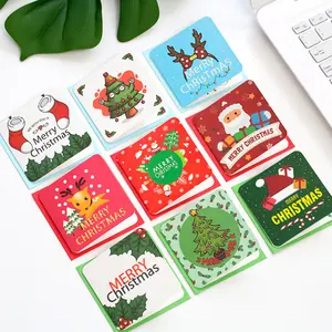 KYW Custom design Merry Christmas tree gift card cartolina set souvenir imballaggio per cartoline all'ingrosso