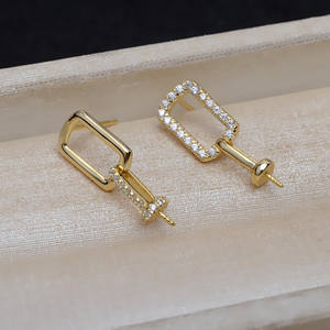 Boucles d'oreilles en argent S925 Wenchi Love en forme de cœur 4468, accessoires de bijoux en perles DIY pour femmes, support vide 8-13 Chine - Product Image 2