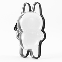 Boîte de présentation en plastique transparent Labubu les monstres personnalisé avec porte-clés en peluche poupée jouets transparent PVC sac de rangement pendentif