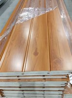 Panel de Pared Exterior Metálico Tallado, Aislante Térmico, Ecológico, Ligero, Tipo Sándwich de EPS, Resistente a la Intemperie