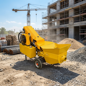 Pompe à béton jaune, moteur 18,5 kW, débit 5-8 m³/h, pression 12 MPa, poids 280 kg, dimensions 1900×1200×700 mm - Product Image 5