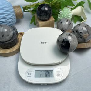 כדורי קוורץ טורמלין שחור מלוטש כדור קריסטל טבעי כדור מדיטציה לקישוט הבית - Product Image 6