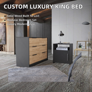 Juego de Cama de Lujo Personalizado por el Fabricante, Cabecera Grande, Tamaño King, Último Modelo Italiano Moderno de Madera Maciza, Garantía de 10 Años - Product Image 2
