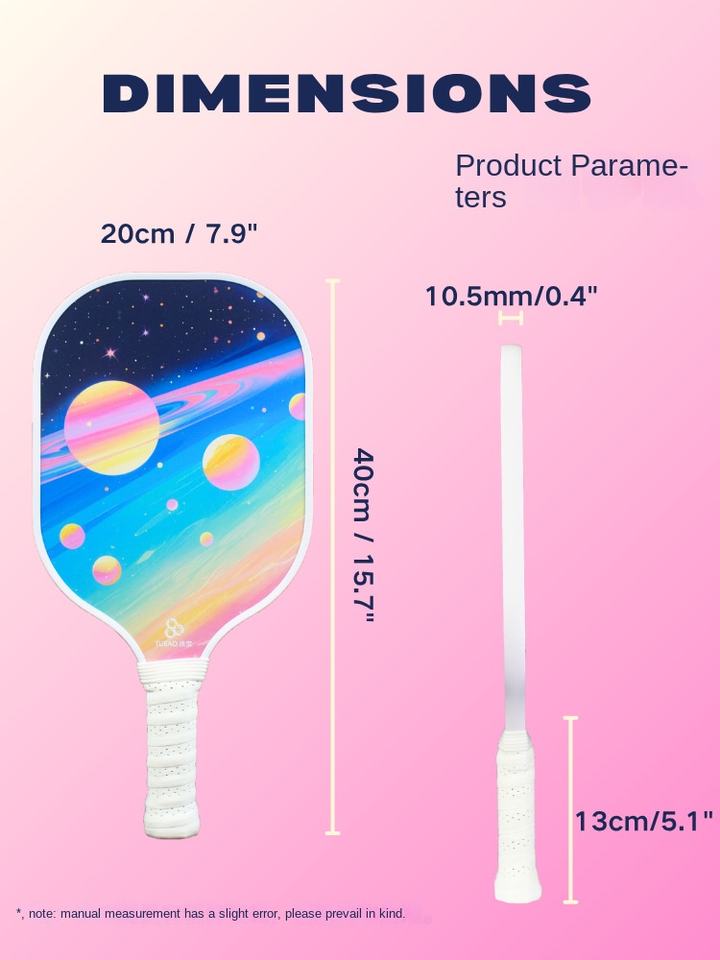 Pickleball Racket with Simple Cute Pattern Fiberglass Edge Guard Tape ...