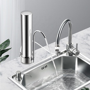 Grifo mezclador moderno de una sola palanca de latón cromado y cobre para fregadero de cocina, filtro purificador de 3 vías, grifo de agua potable - Product Image 1