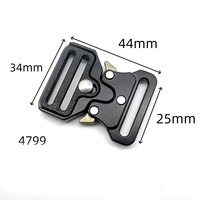 Fabricants de boucles de ceinture tactiques en métal réglables de haute qualité, 48 mm, noires