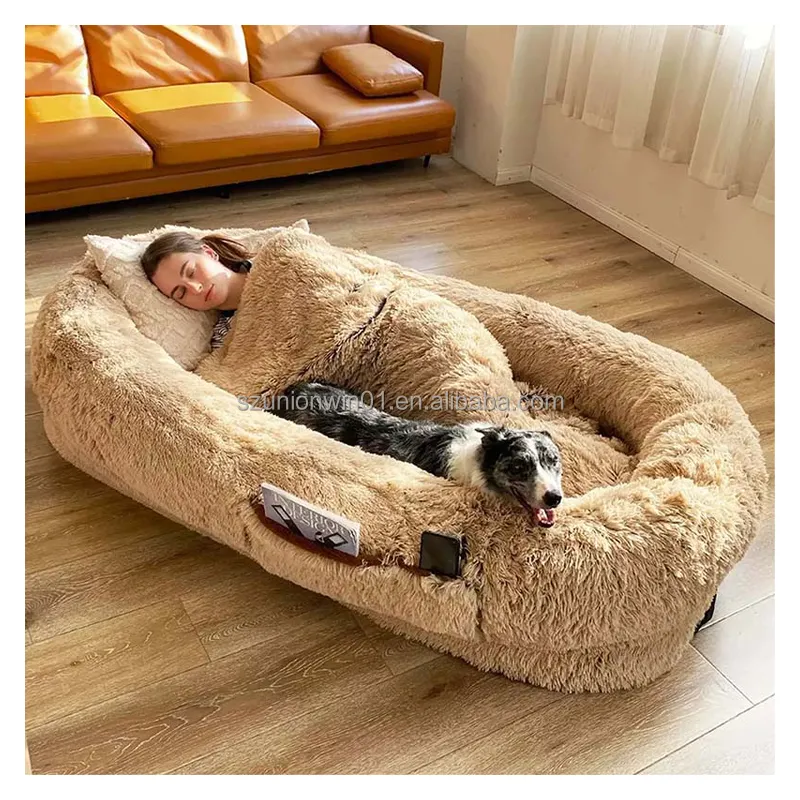 Mensch liches Hunde bett Decke passen Memory Foam groß mit Decke Sofa Abstand Polyester erstes menschliches Hunde bett