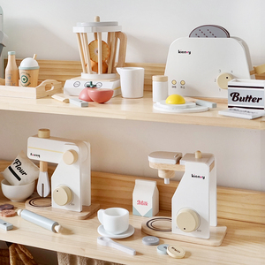 2024 nuevos pequeños electrodomésticos de juguete de madera para niños pequeños, <span class=keywords><strong>Mini</strong></span> cocina, juguetes de madera para jugar, accesorios de simulación para niños - Product Image 4